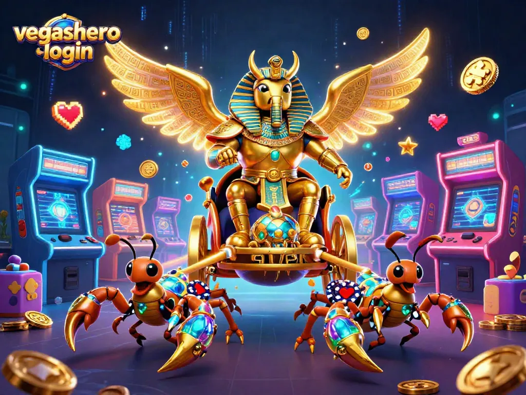 Play exciting games at VegasHero login with vibrant, detailed visuals of a casino showdown.