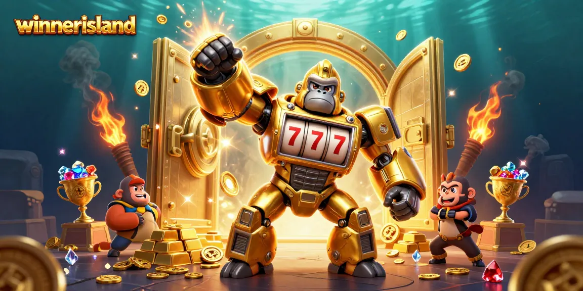 Experience the thrill of winning at winnerisland casino with this vibrant 3D illustration featuring exciting slot elements.