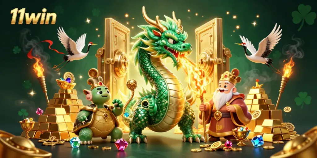 Win big with 11win as the jade dragon brings luck and rewards in the gaming realm.