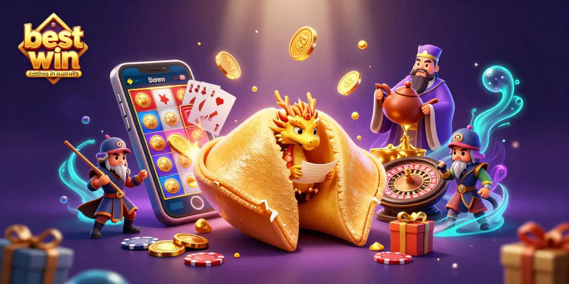 Experience the excitement of the best big win casinos in Australia featuring a whimsical 3D casino scene.