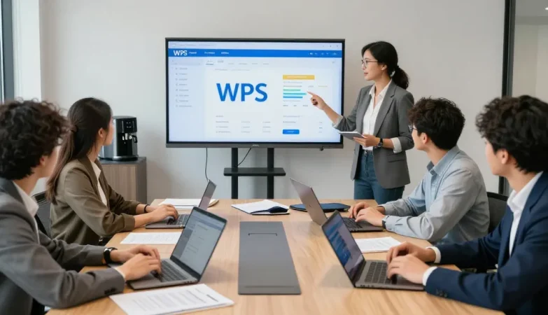 团队使用WPS Office进行高效协作的现代办公场景